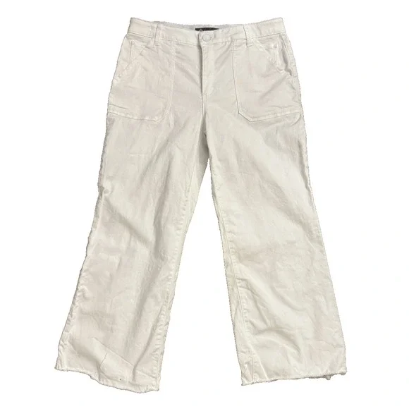 Democracy Jeans Womens Size 8 White Raw Hem Flared Ab Solution Technology - Picture 4 of 10